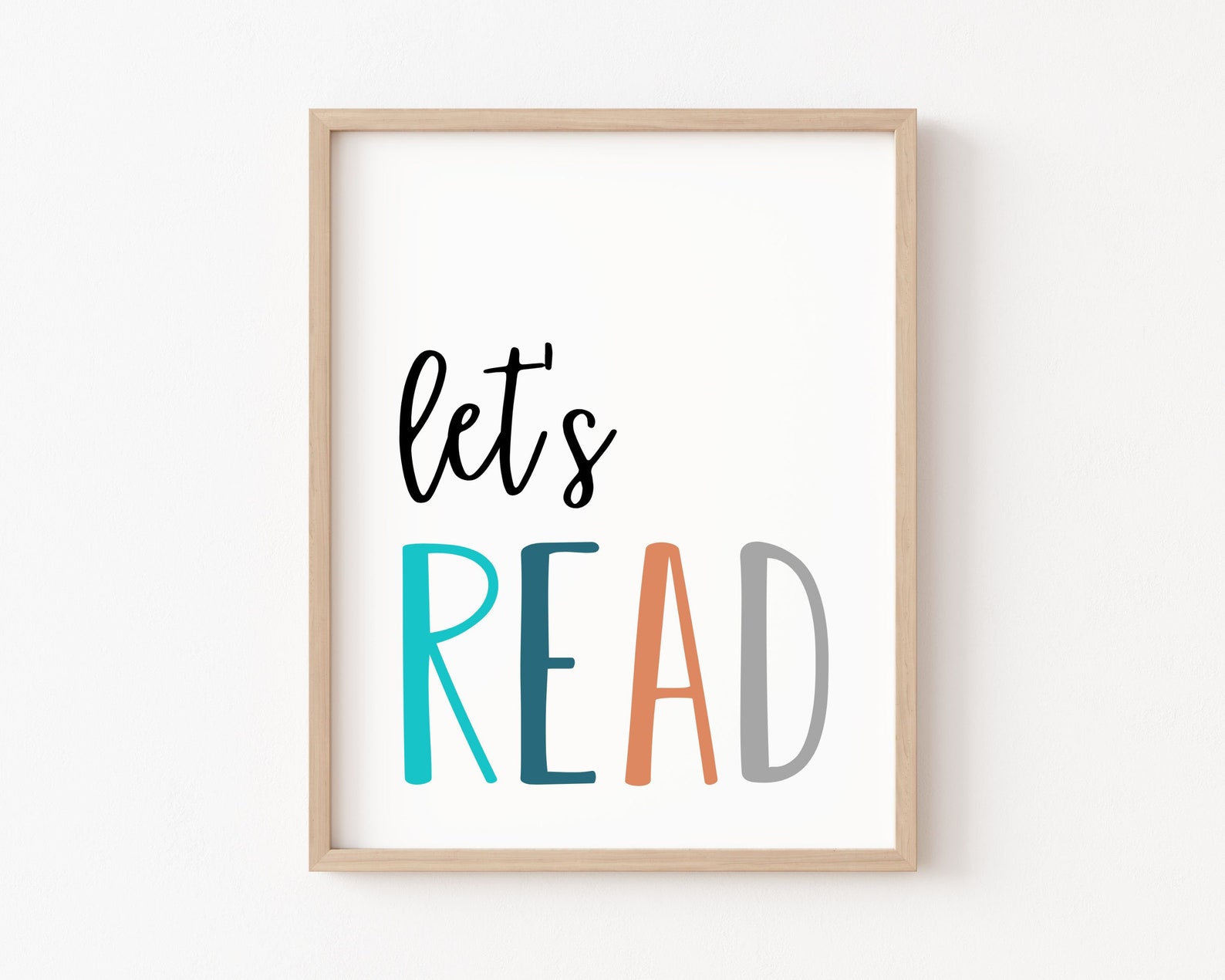 Let's Read Sign, Playroom Printable, Kids Read Wall Art, Playroom ...