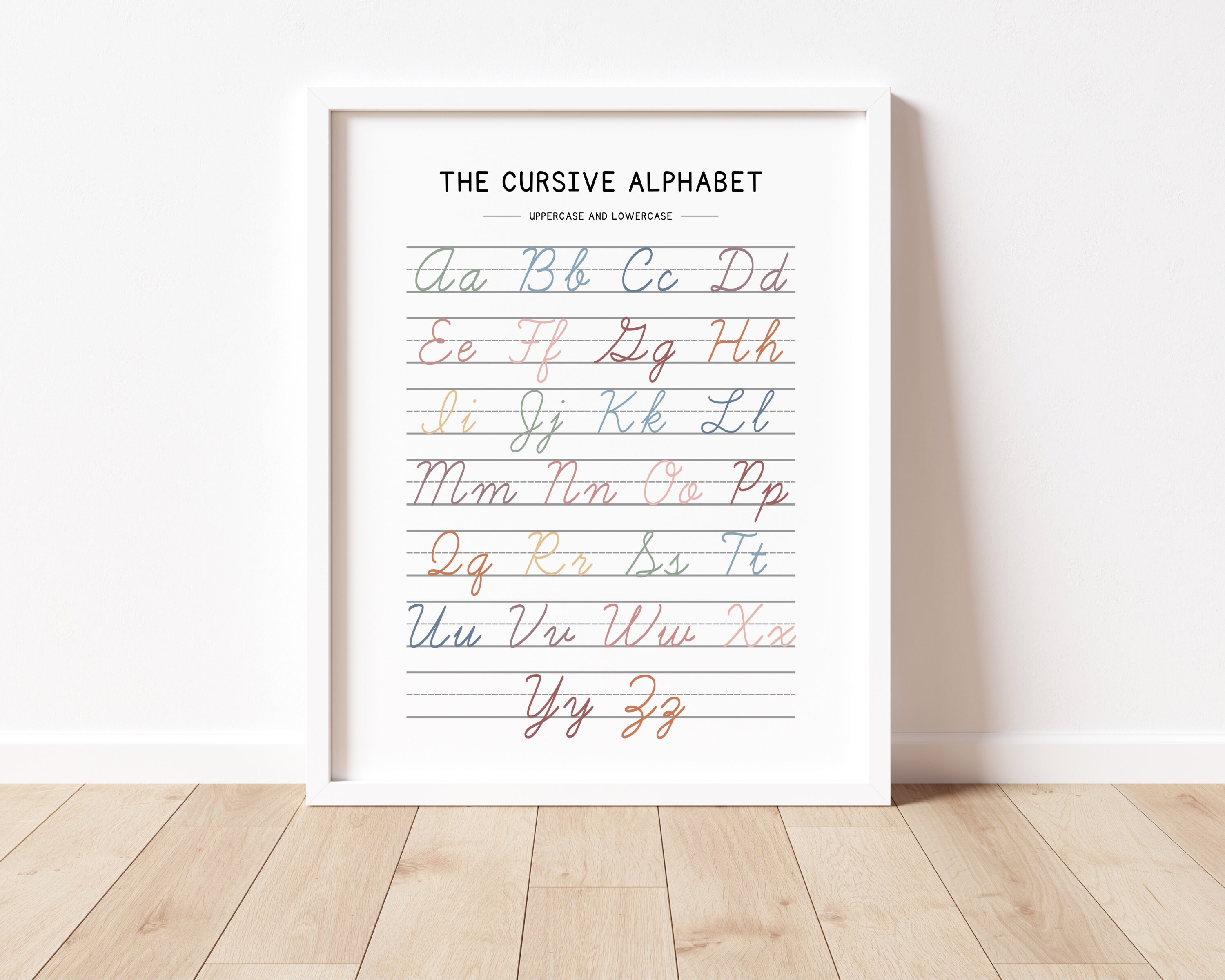 Cursive Handwriting Chart, Homeschool Learning Tools, Alphabet Poster ...
