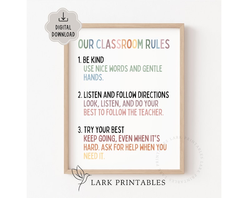 Our Classroom Rules Printable Poster, Classroom Management Resources ...