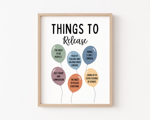 Things That Help Anxiety, Anxiety Digital Print, Mental Health Poster,  Therapy Office Decor, School Psychologist, Counselor Office Decor 