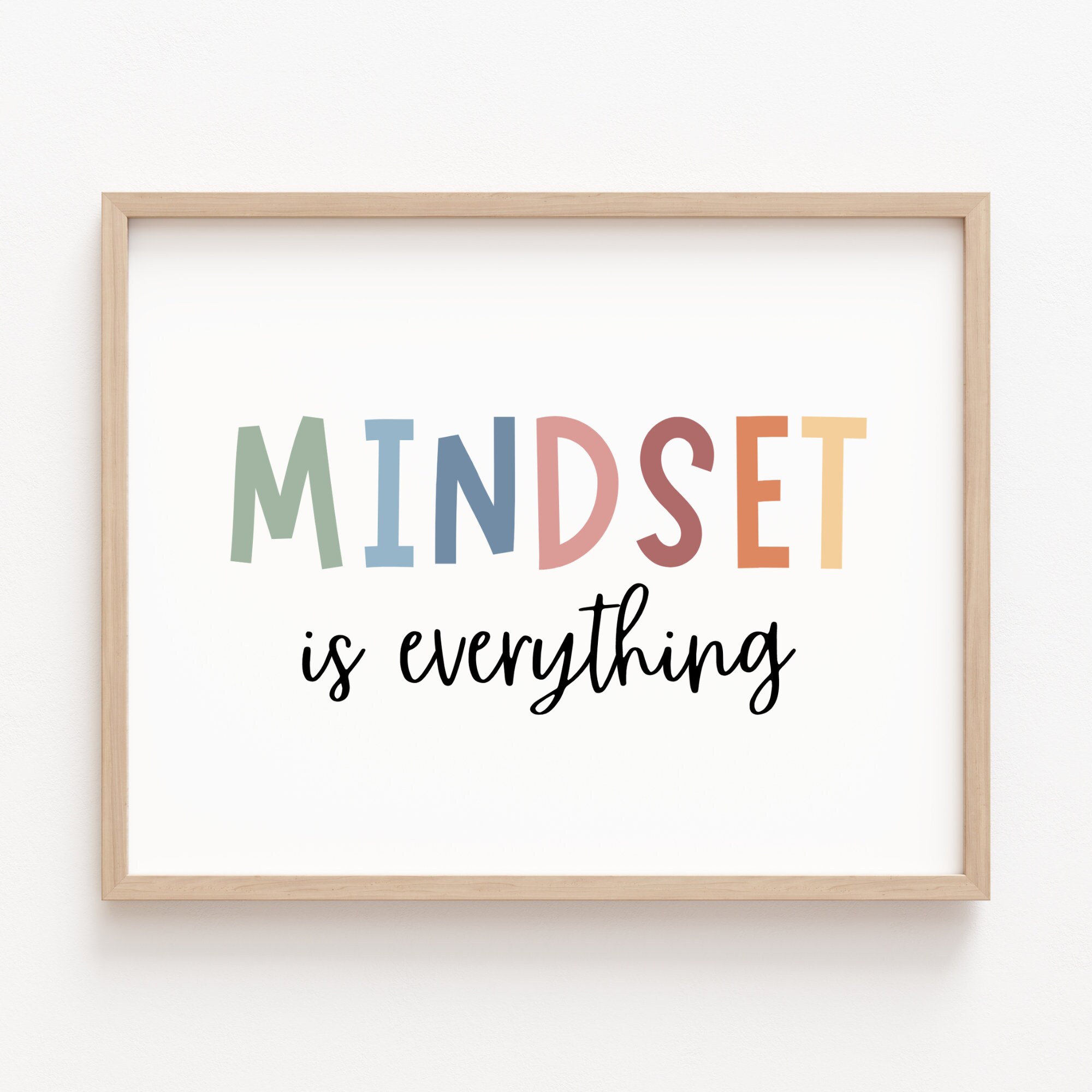Mindset is Everything Wall Art Printable Growth Mindset Poster Office ...