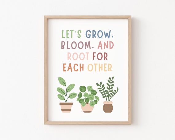 Let's Root For Each Other Sign, Boho Classroom Decor, Playroom Wall Art, Classroom Poster, Homeschool Decor, Motivational Inclusive Class