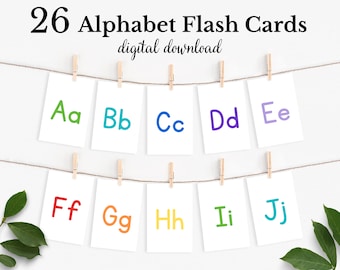 Alphabet Flash Cards, Homeschool Printables Morning Basket, Educational Printables Flashcards Pre-K Activities, Toddler Preschool Printables