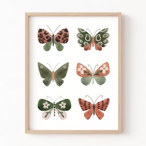 Butterfly Nursery Decor, Boho Butterfly Print, Nursery Girls Print, Butterfly Poster, Butterfly Nursery, Boho Girls Nursery, Butterfly Art