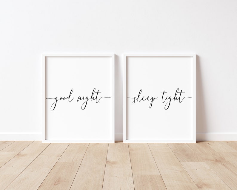 Good Night Sleep Tight Printable Master Bedroom Wall Decor - Etsy