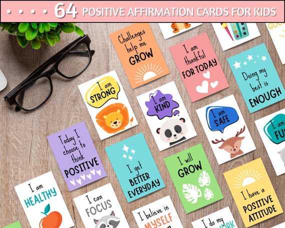 Affirmations for Kids, I Am Affirmations, Mindfulness for Kids, Positivity Cards, Kids Affirmation Cards, I Am Kind Smart Loved Beautiful