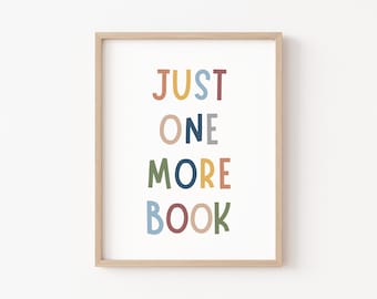 Nur noch ein Buch druckbar, Boho Klassenzimmer Dekor, Leseecke, Pastell Kinderzimmer Druck, Spielzimmer Wanddekor, Kinder Wandkunst, Kinderzimmer Dekor
