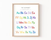 Upper And Lowercase Letters, Kindergarten Preschool Posters, Educational Printables, Alphabet Poster, Boho Classroom Decor, Classroom Poster