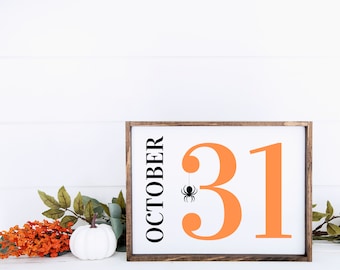 31 oktober-tryck, Halloween-skylt, 31 oktober-skylt, Halloween-väggdekor, Halloween-nedräkning, Halloween-utskrifter, söt Halloween-dekor