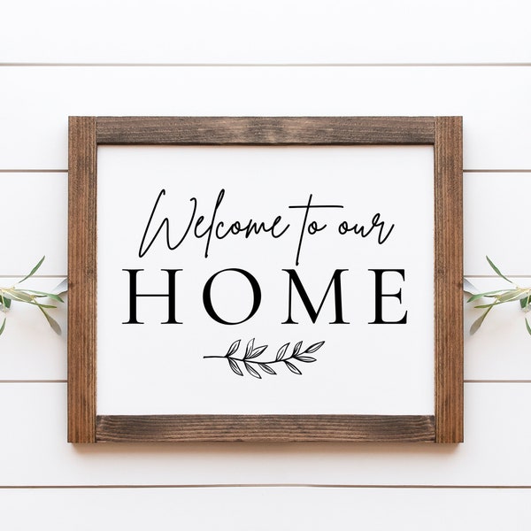 Welcome to Our Home printable, Entry way wall decor, Modern Farmhouse printable wall art, House Warming gift