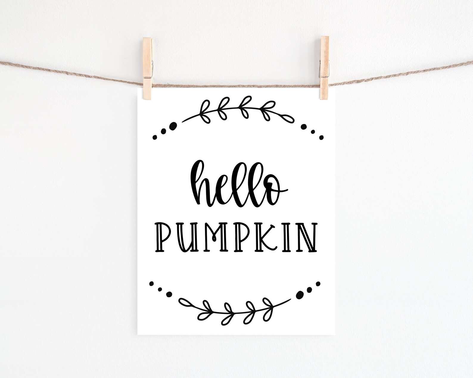 Hello Pumpkin Printable Autumn Printable Fall Wall Art Etsy