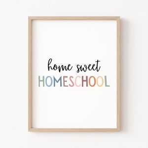 Home Sweet Homeschool Sign, Homeschool Decor, Homeschool Sign, Homeschool Poster, Homeschool Mom, Boho Homeschool Decor, Playroom Wall Decor
