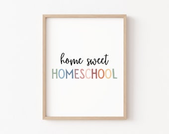 Haus süßes Homeschool Zeichen, Homeschool Dekor, Homeschool Zeichen, Homeschool Poster, Homeschool Mom, Boho Homeschool Decor, Spielzimmer Wanddekor