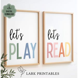 Lasst uns lesen Lets Play Zeichen, Kinder Wand Kunst Lesen Poster, Let's Play Poster, Klassenzimmer Dekor Kinderzimmer Drucke
