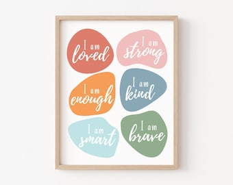 Affirmation Wall Art, Mental Health Art, Positive Affirmations, Affirmation Printable, Self Love Print, Mental Health Print, Self Love art