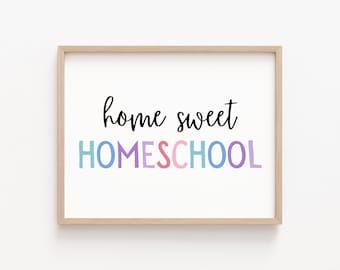 Haus süßes Homeschool Zeichen, Homeschool Dekor, Homeschool Zeichen, Homeschool Poster, Homeschool Mom, Boho Homeschool Decor, Spielzimmer Wanddekor