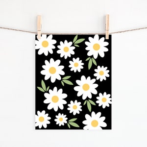 Daisy Printable Wall Art, Flower Poster Daisy Print Modern Vintage ...