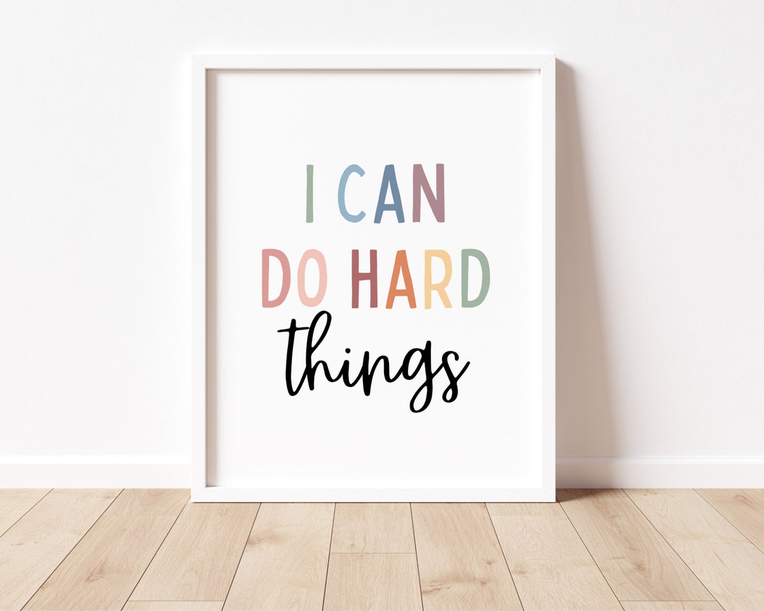 I Can Do Hard Things Poster, Boho Classroom Decor, Kids Affirmations ...