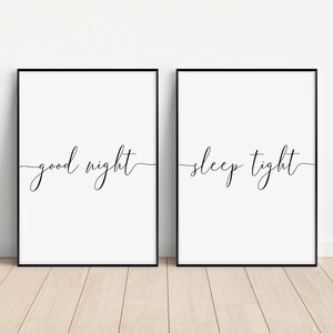 Good Night Sleep Tight Printable, Master Bedroom Wall Decor Over the ...