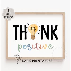 Positives Denken Poster, digitaler Download, Affirmation Mentaler Gesundheit Druck, Wachstum Mindset motivierende Klassenzimmer Dekor, Schulratgeber Geschenk