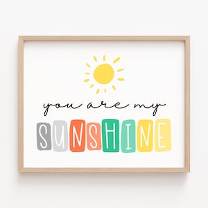 You Are My Sunshine Printable Wall Art, Pastel Playroom, Playroom ...