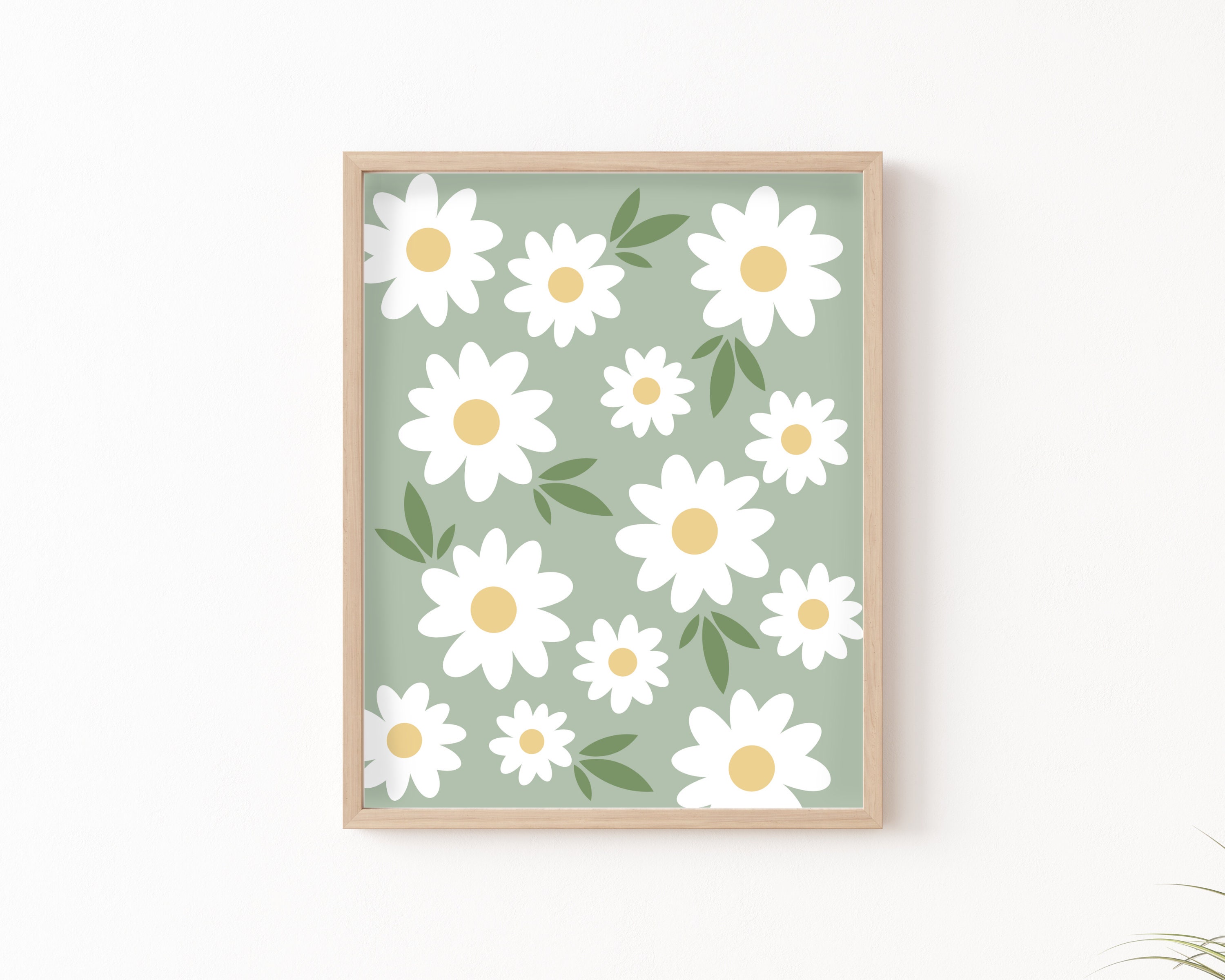 Daisies Wall Art Sage Green Wall Art Floral College Dorm Decor Daisy Art  Print Boho Wall Art Sage Green Flowers Poster Danish Pastel Decor - Etsy