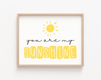 You Are My Sunshine Printable, Nursery Wall Art, Pastel Playroom Printable, Gender Neutral Nursery Decor, You Are My Sunshine Print Poster
