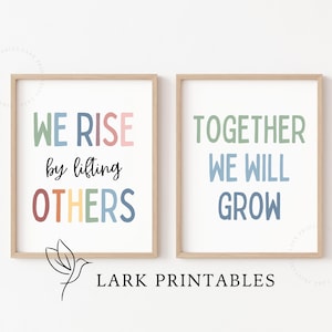 Motivational Classroom Posters, Growth Mindset, We Rise by Lifting ...