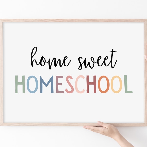 Home Sweet Homeschool Sign, Homeschool Decor, Homeschool Sign, Homeschool Poster, Homeschool Mom, Boho Homeschool Decor, Playroom Wall Decor