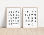 ABC Poster, 123 Print, Alphabet Poster, Educational Wall Art, Number Poster, ABC Wall Art, Homeschool Decor, Educational Prints
