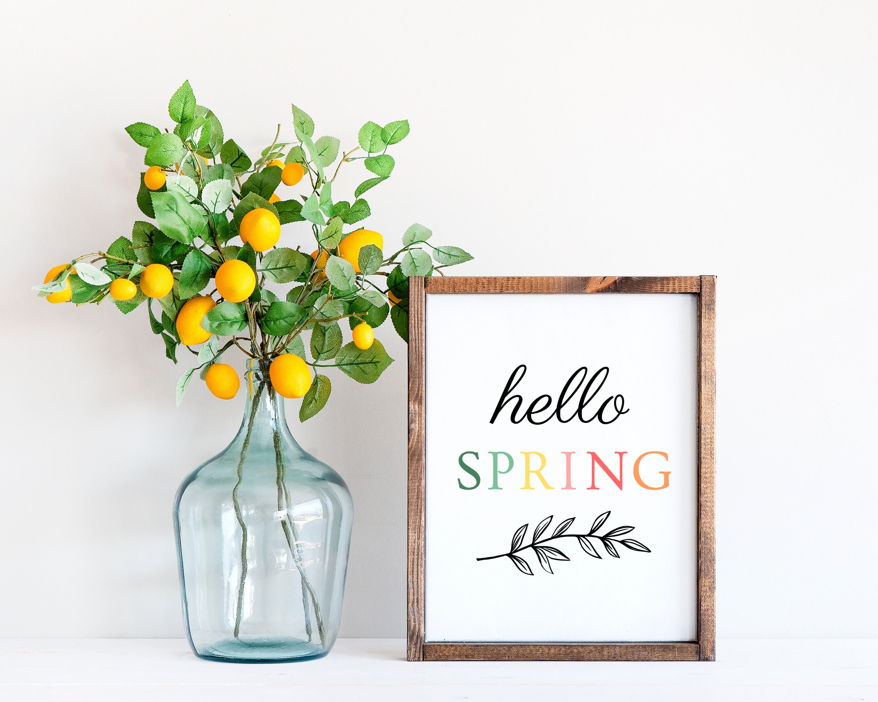 Hello Spring Printable Printable Wall Art Hello Spring Sign - Etsy España