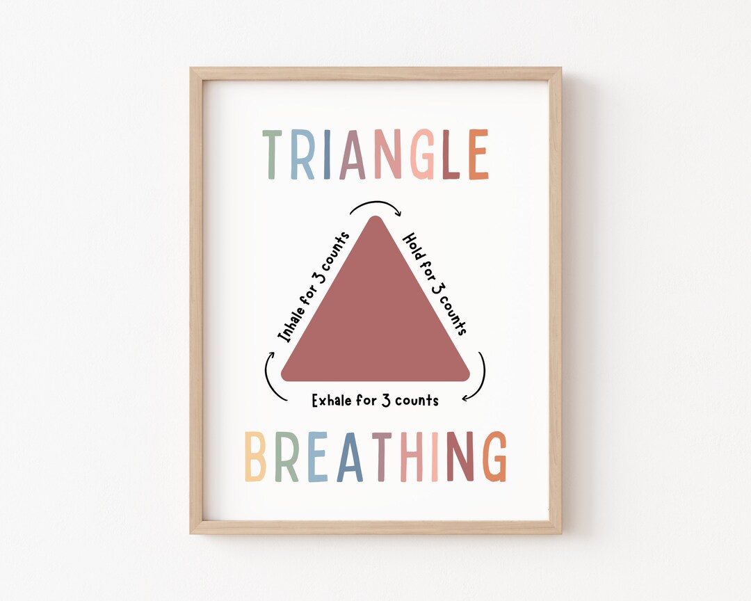 Triangle Breathing Poster, Calming Corner, Mindfulness Breathing