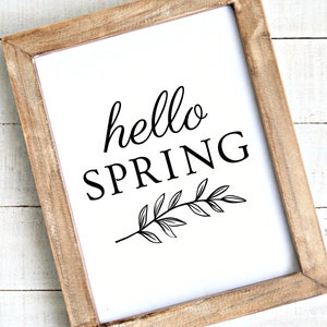 Hello Spring Printable, Printable Wall Art, Hello Spring Sign, Farmhouse Decor, Spring Decor, Farmhouse Printable, Boho Wall Decor