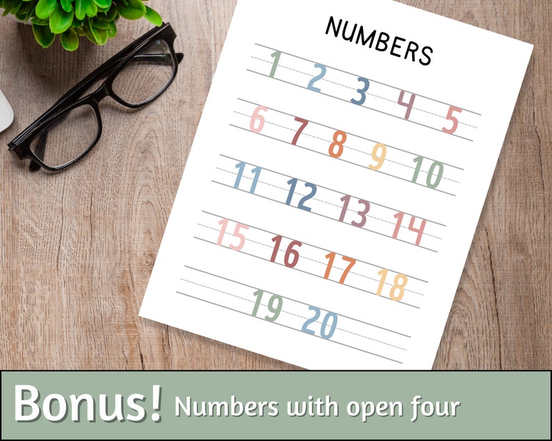 Set of 3 Educational Posters, Alphabet Chart, 123 Number Chart, Colors