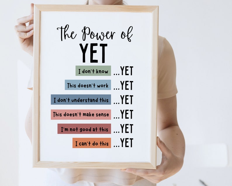 The Power of Yet Poster Therapy Office Decor DBT Poster Boho Classroom Growth Mindset Mental Health Poster School Counselor Power of Now image 4