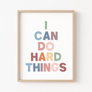 I Can Do Hard Things Poster Set of 2 Playroom Prints, Kids Affirmations ...