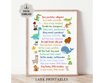 See You Later Alligator Printable Poster, Fun Goodbye Sign, Kindergarten Preschool End of Day Sign, Fun Bright Teacher Decor