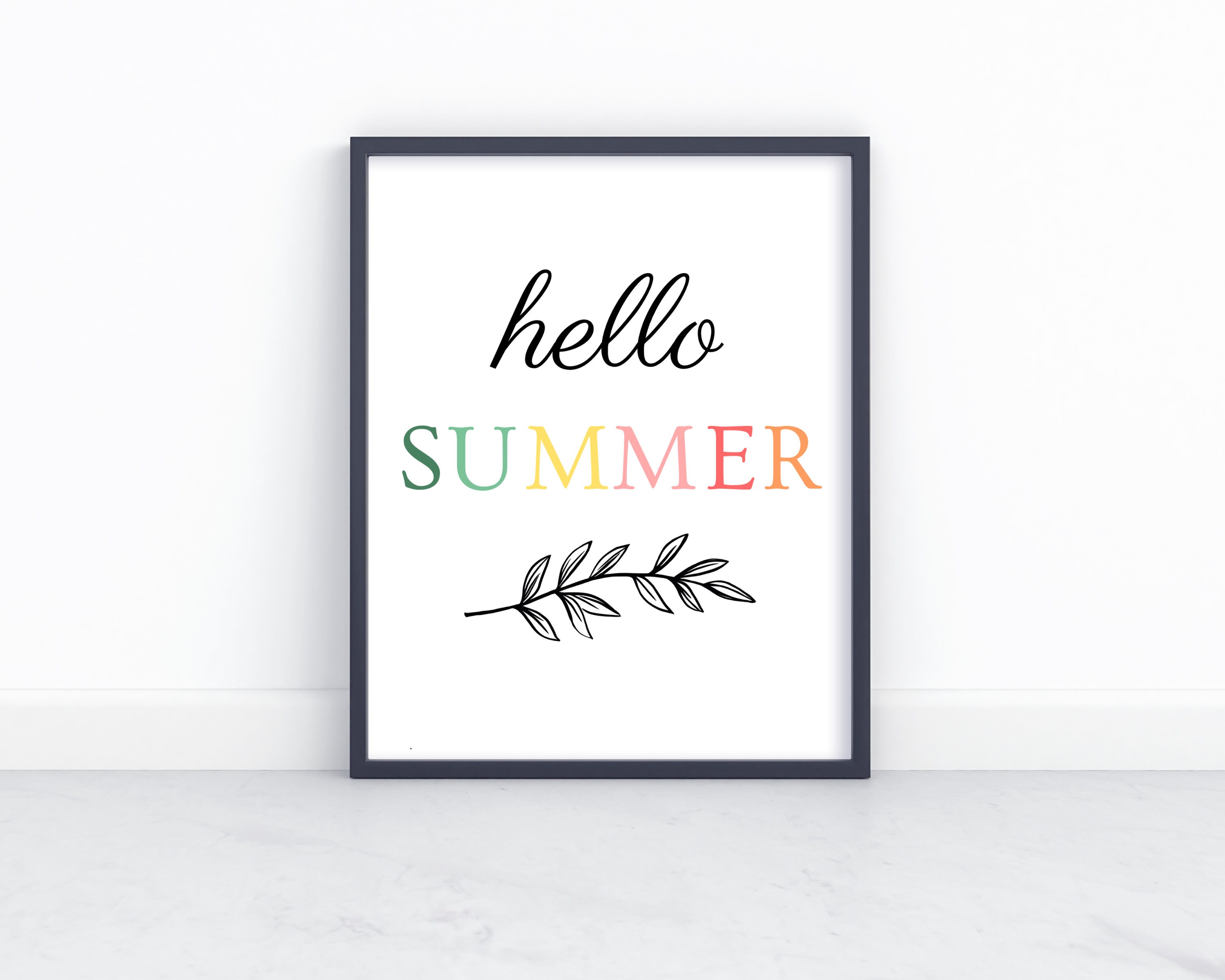 Hello Summer Printable Sign Summer Word Art Seasonal Sign Etsy
