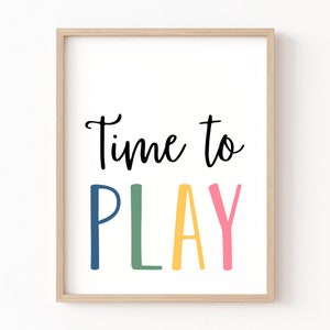 Time To Play Schild, Pastell Spielzimmer, Spielzimmer Schild, Spielzimmer Poster, Kinder Druckbares, Spielzimmer Wand Dekor, Kinder WandKunst
