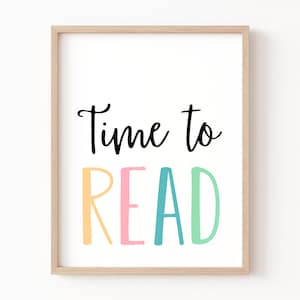 Time to Read Sign, Educational Wall Art, Classroom Posters, Read Sign ...