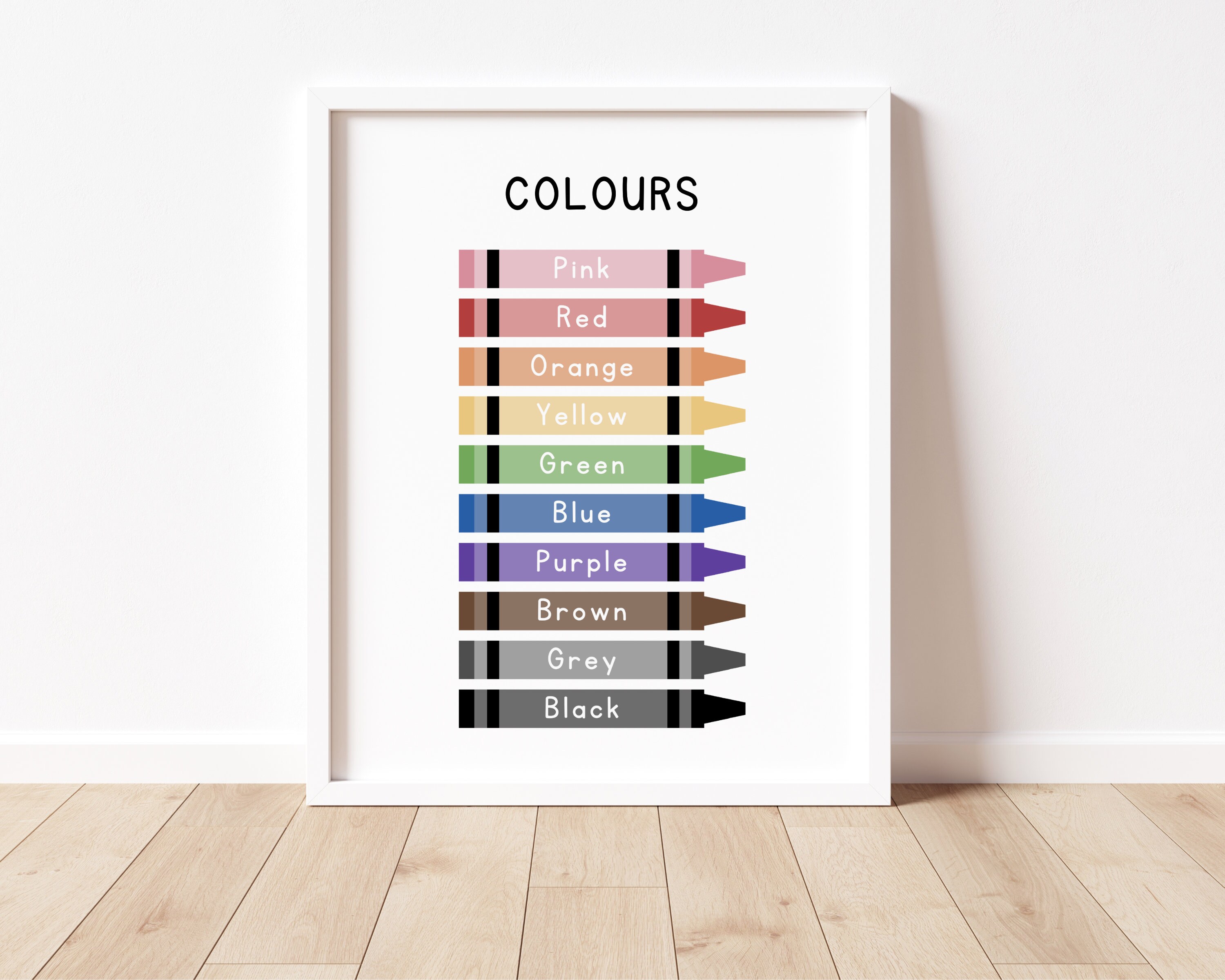 Colours Poster in MUTED Tones, Educational Posters, Kindergarten Poster ...