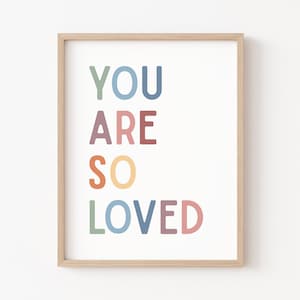 You Are So Loved Playroom Wall Decor Motivational Kids Wall Art Boho Classroom Decor Kids Affirmation Wall Art