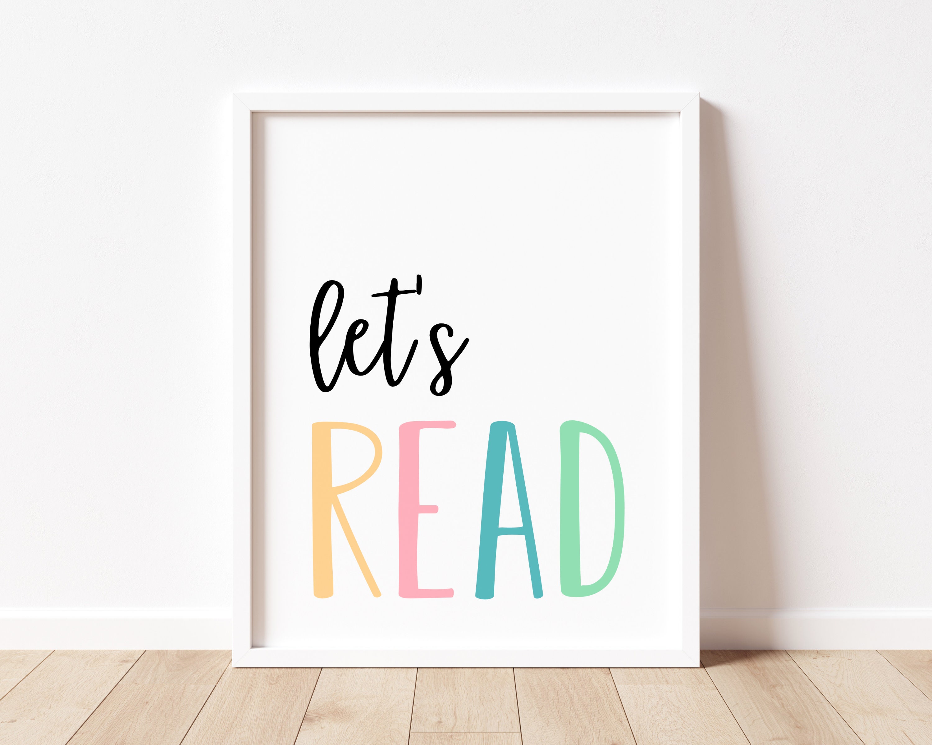 Let's Read Sign Playroom Printable Kids Read Wall Art - Etsy Canada