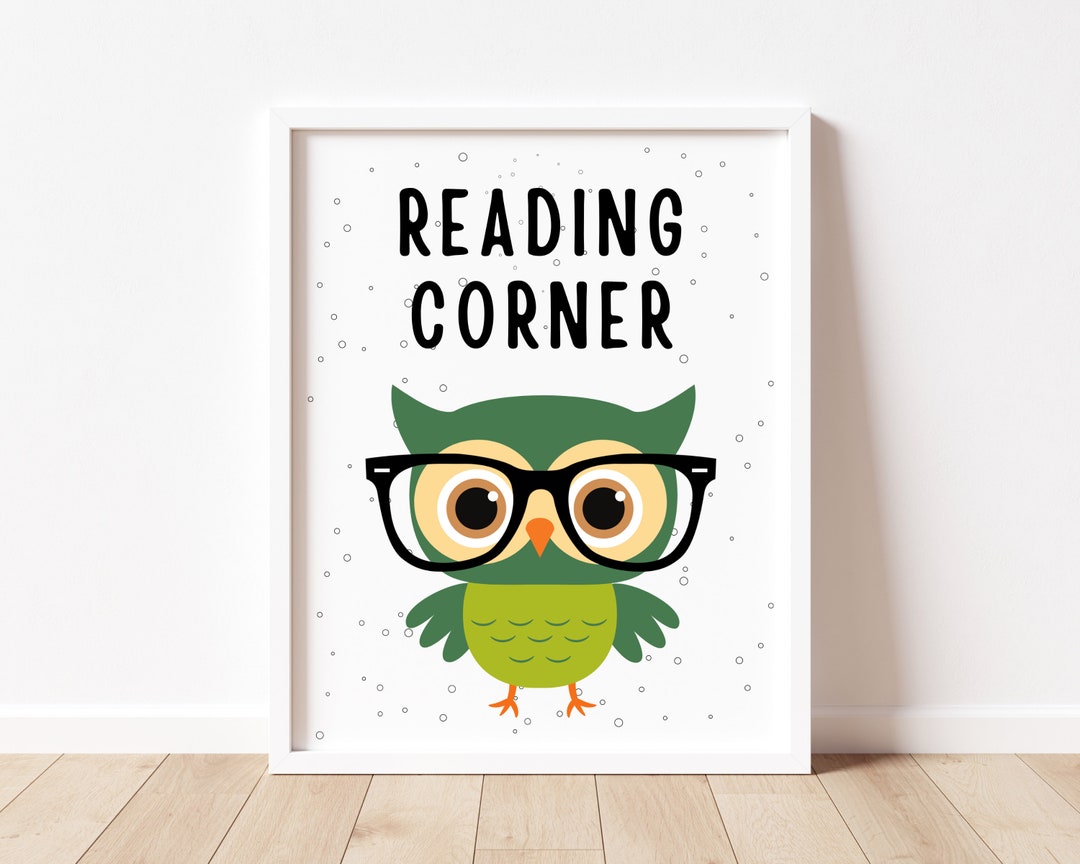 Reading Corner Printable, Classroom Poster, Reading Corner Sign Nook
