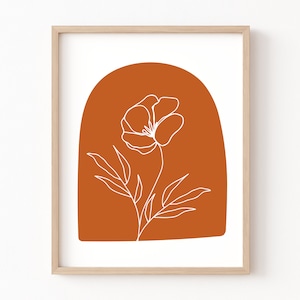 Boho Wall Art Printable, Terracotta Wall Art, Boho Plant Print, Modern Boho Decor, Terracotta Art, Boho Botanical Art, Earth Tone Wall Art