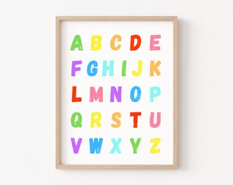ABC Poster, Playroom Sign, ABC Wall Art, Alphabet Poster, Educational Wall Art, Classroom Posters, Playroom Wall Decor, Educational Print