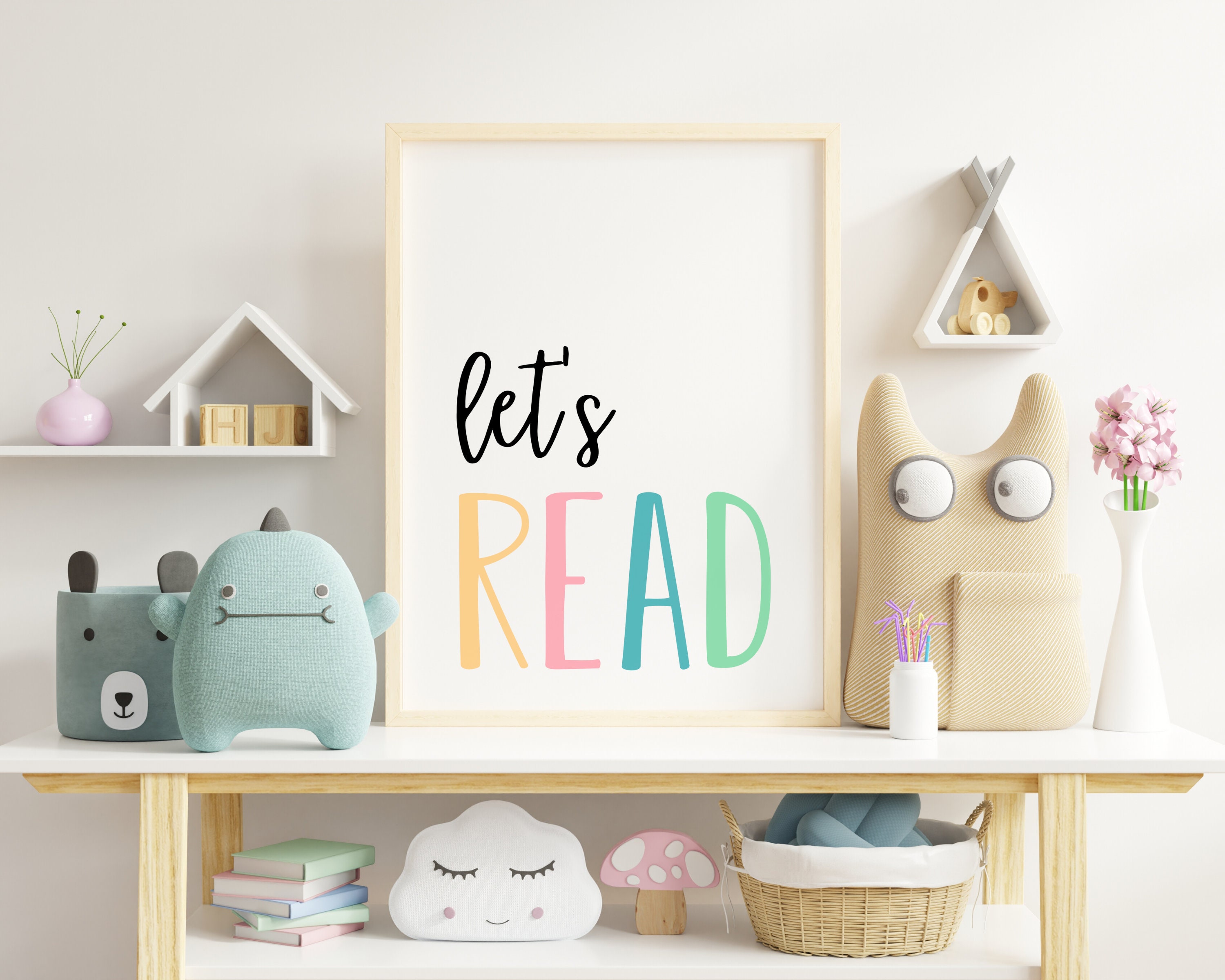 Let's Read Sign Playroom Printable Kids Read Wall Art - Etsy Canada