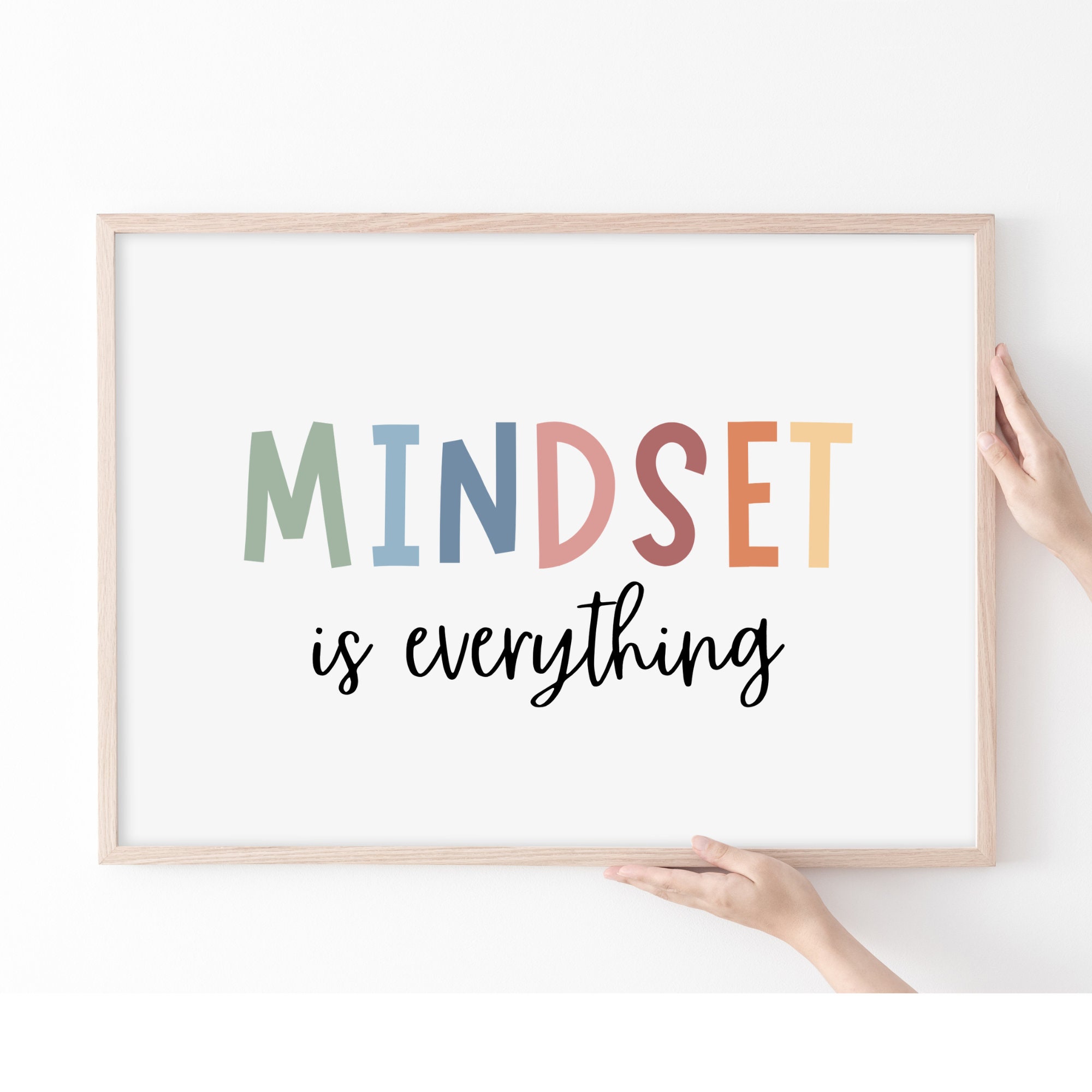 Mindset is Everything Wall Art Printable Growth Mindset Poster Office Decor Motivational Inspirational Classroom Decor Mental Health Poster