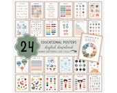 Educational Posters DIGITAL DOWNLOAD, Toddler Learning Posters, ABC Poster Playroom Printable Decor Alphabet Poster Kids Wall Art Homeschool