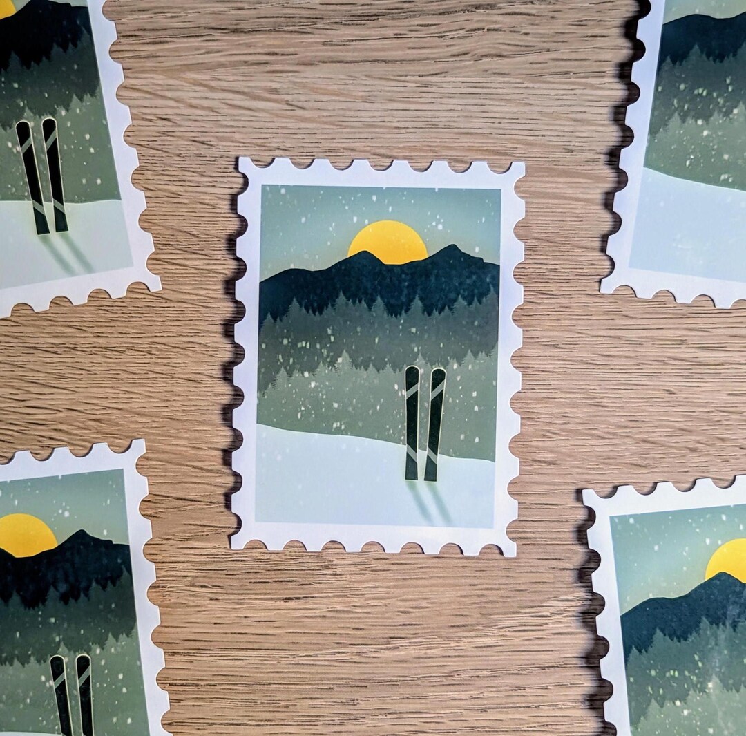 Timber Ridge Ski Sticker Ski Mountain Stamp Sticker | Laminated Vinyl Die Cut Sticker - Etsy